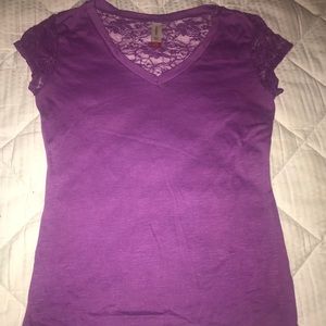 Cute juniors lace back shirt